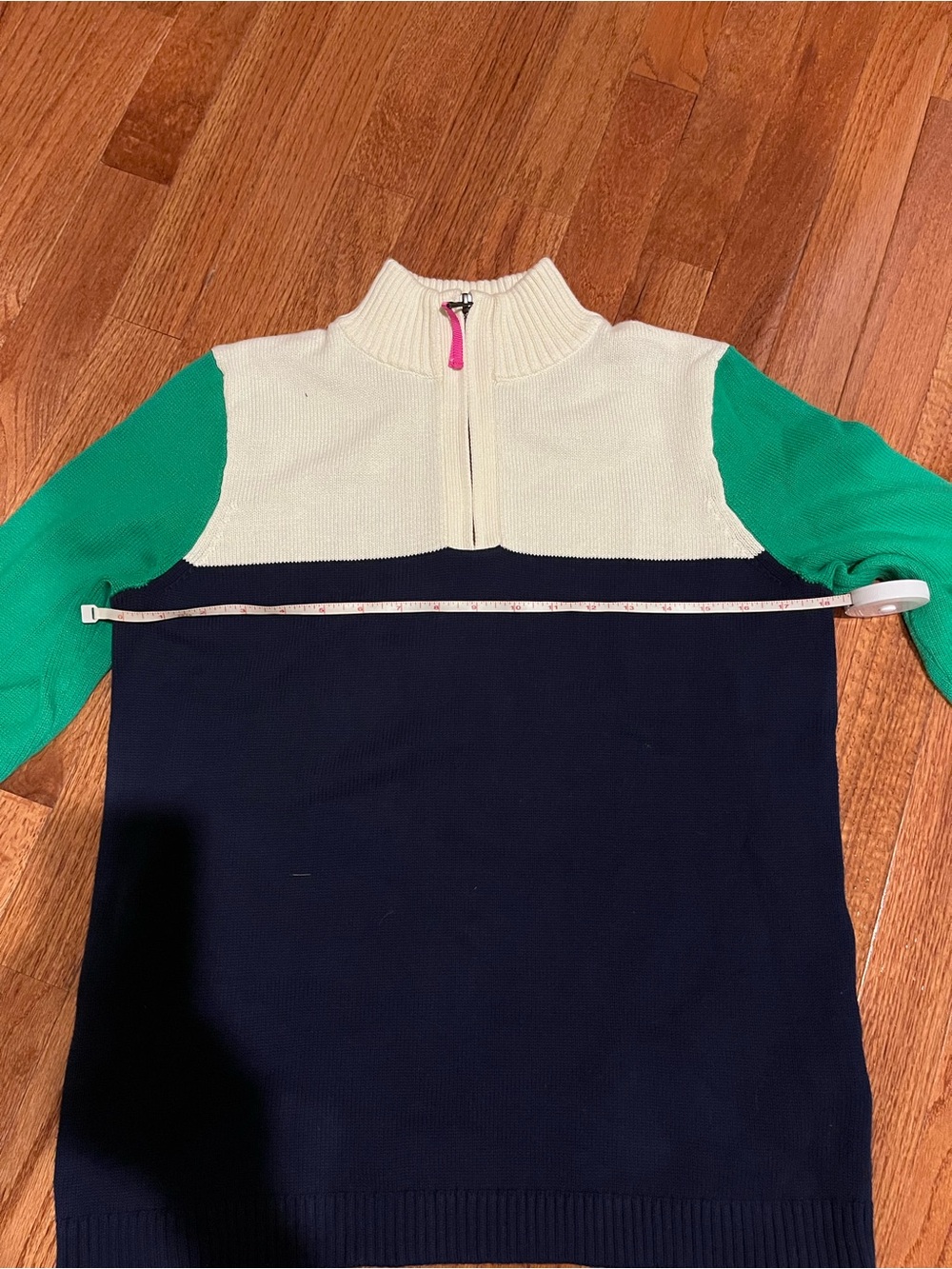 J Crew size S color block quarter-zip sweater - Picture 11 of 12